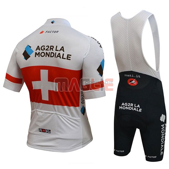 2018 Maglia Ag2r La Mondiale Manica Corta Campione Svizzera